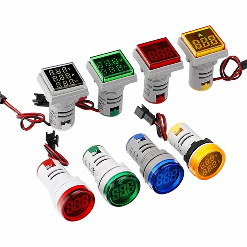 22mm mini voltmeter / ammeter / hertz meter жетектеген санариптик көрсөткүч жарык
